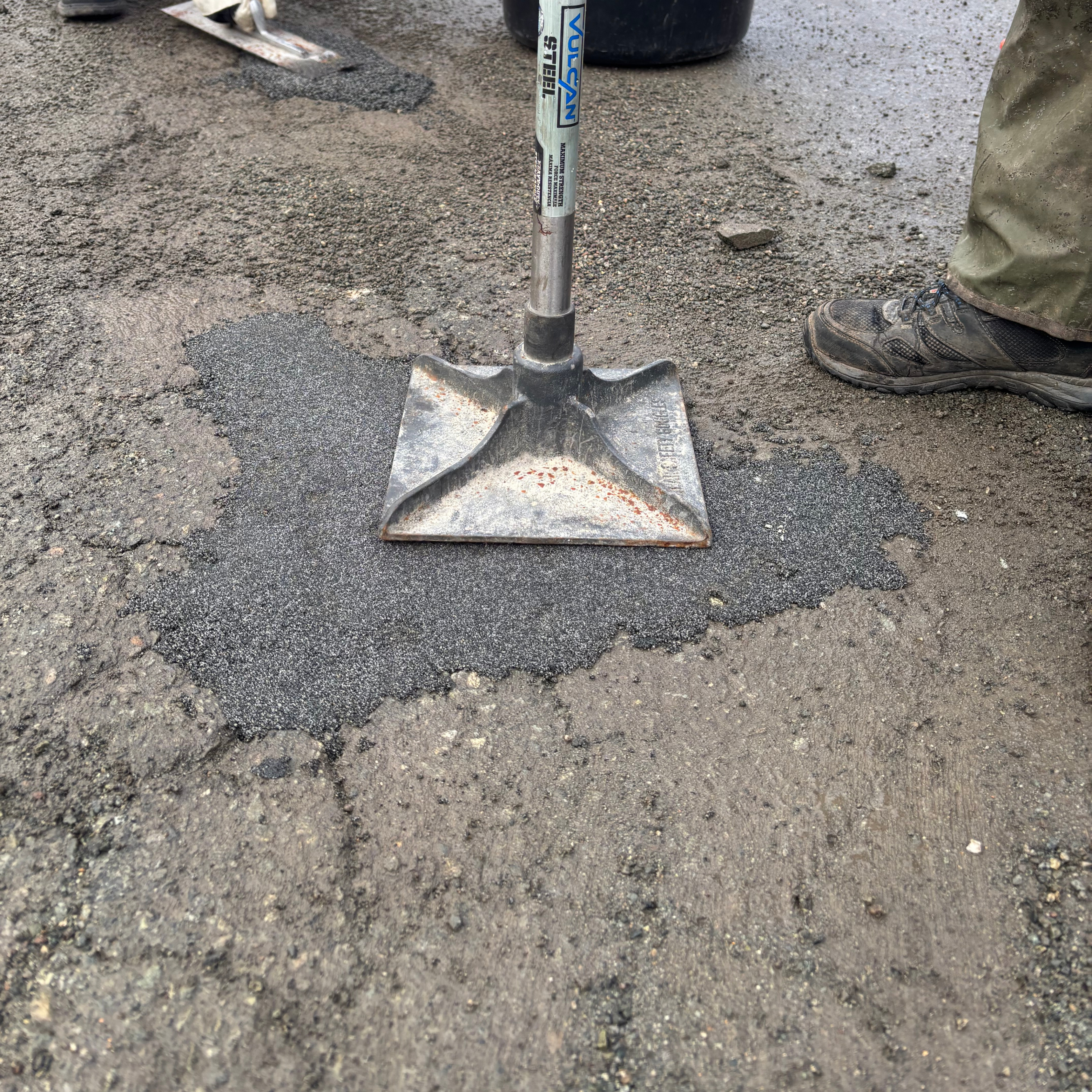 Compact with a hand tamper or plate compactor