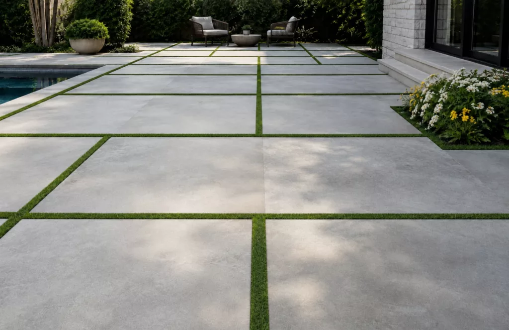 Hardscape Trends 2026: The Slab and Turf Patio Look (and What Holds It Together)